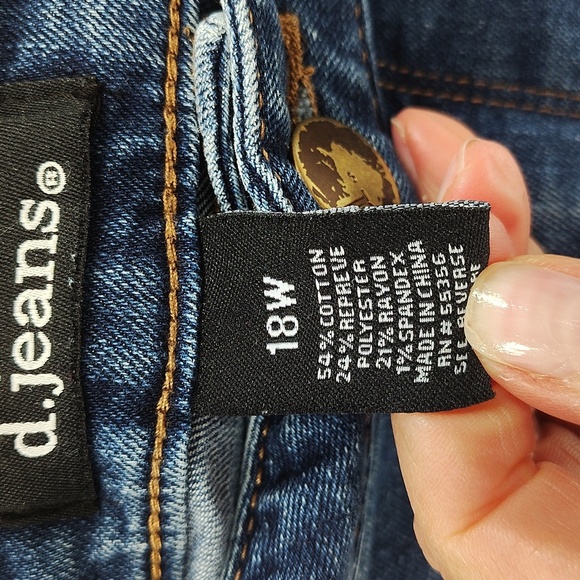 D. Jeans Crop Denim Mid To High Rise Stretch Cropped size 18W - Picture 6 of 8